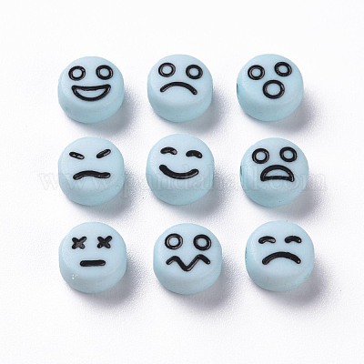 Непрозрачные голубые акриловые бусины MACR-N008-42-C05-1