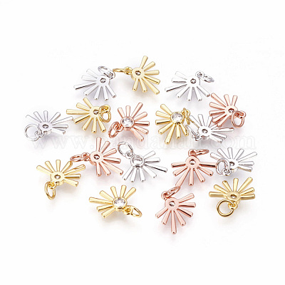 Латунные микро проложить кубического циркония подвески ZIRC-F095-02-1