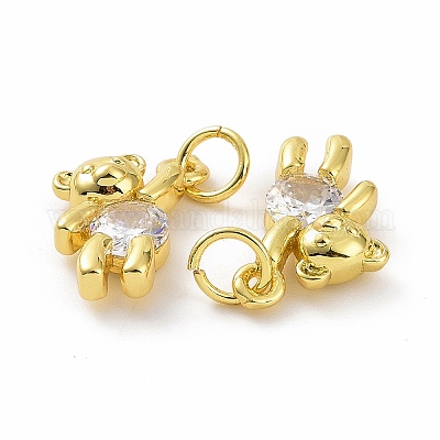 Латунные микропаве прозрачные кубические циркониевые подвески ZIRC-F135-25G-03-1