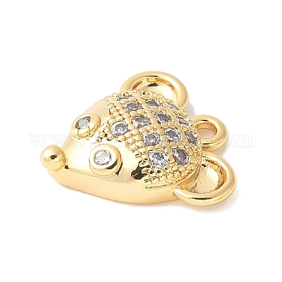 Латунные микропаве прозрачные подвески с фианитом KK-U064-07G-1