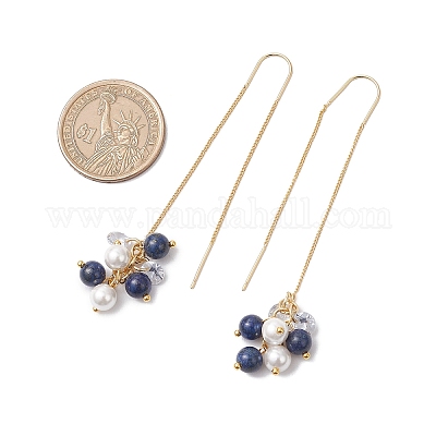 Нить для ушей из ракушек и жемчуга EJEW-JE06499-02-1