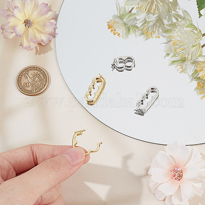 4 шт. 4 стиля застежки-крутилки из латуни с микропаве из прозрачного кубического циркония KK-OC0001-48-1