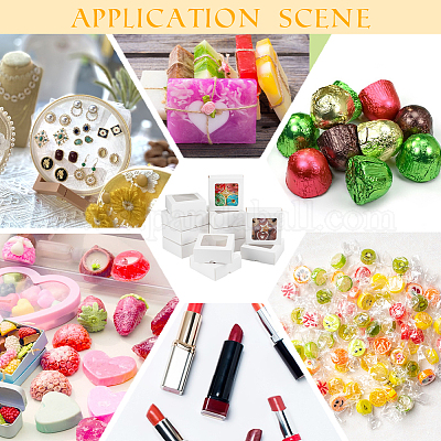 Квадратные подарочные коробки для хранения бумаги с прозрачным видимым окошком CON-WH0095-64A-1