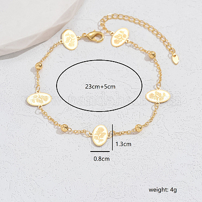 Латунные овальные звенья цепи ножные браслеты для женщин SG5790-2-1