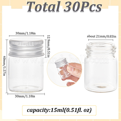 30 шт. прозрачные стеклянные бутылки-контейнеры для бусин CON-SC0001-11S-01-1