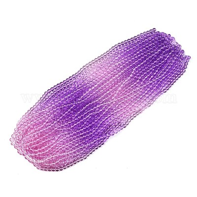 Выпечка расписные прозрачные стеклянные бусины DGLA-M001-8mm-01-1