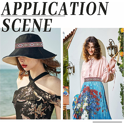 Ленты с вышивкой из полиэстера в этническом стиле OCOR-WH0078-103-1