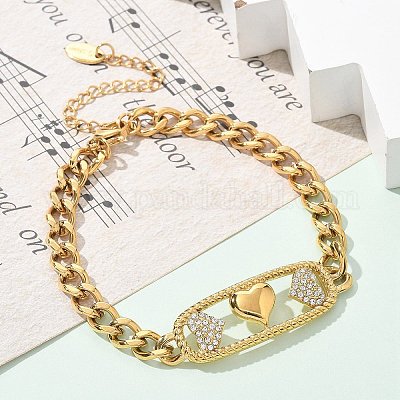 Браслеты из нержавеющей стали 304 прямоугольник BJEW-R011-01G-04-1