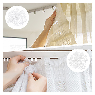 Wholesale GORGECRAFT 200Pcs 2 Style Curtain Hooks Plastic White Track  Glider Hooks Smooth Wheel Rollers Curtain Rail Slider Hooks for Window Door Shower  Bathroom 