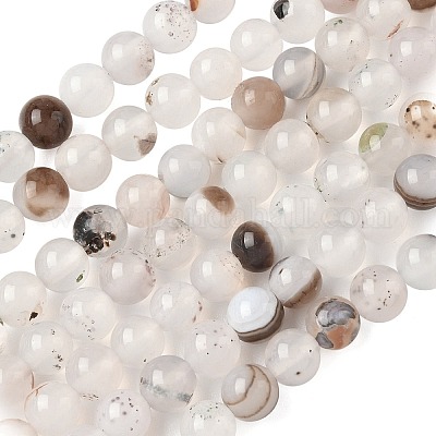 Нити из натурального дендритного агата G-C011-6mm-01-1