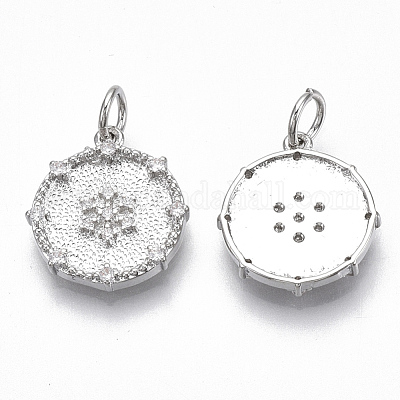 Латунные микропаве прозрачные подвески с фианитом KK-S356-016P-NF-1