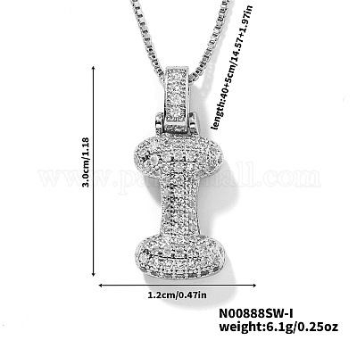 Элегантные латунные микропаве прозрачные кубические цирконии 3d начальные ожерелья DV4415-32-1