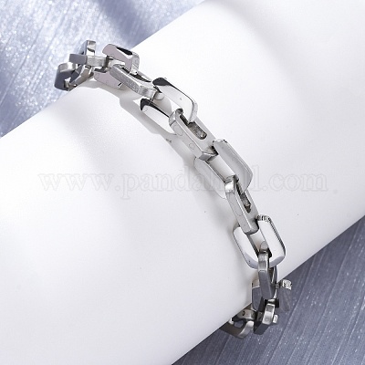 Браслеты из нержавеющей стали 304 с цепочкой для женщин и мужчин BJEW-R018-17P-1