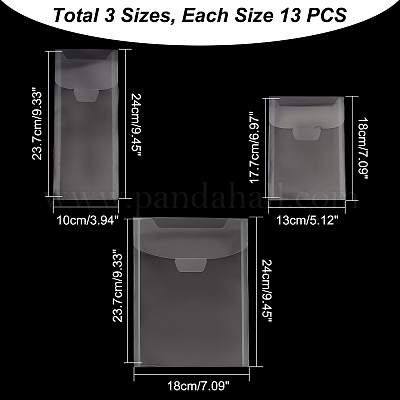 39 шт. 3-х видов полипропиленовых пластиковых конвертов AJEW-GL0001-33-1