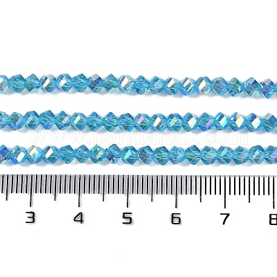 Chapelets de perles en verre électroplaqué&nbsp;GLAA-Q105-04G-1