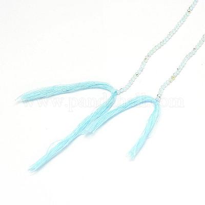 Натуральные бусы из голубого топаза нити G-G914-2mm-12-1