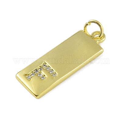 Латунные микропаве прозрачные подвески с фианитом KK-P266-06G-F-1