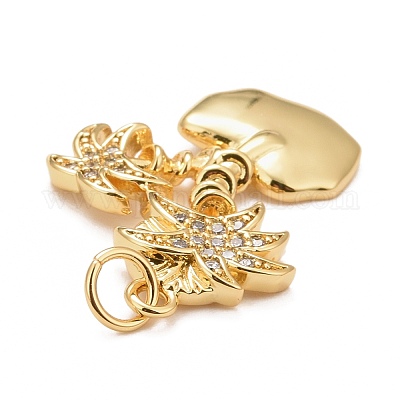 Покрытие стойки латунь микропаве прозрачные подвески из кубического циркония KK-M229-35G-1