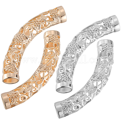 6шт 2 цвета латунные бусины трубки KK-BBC0014-58-1