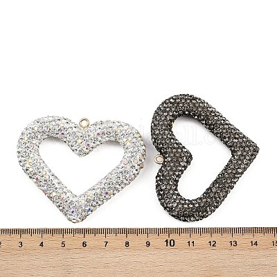 Большие подвески из сплава глины со стразами RB-P038-03G-1