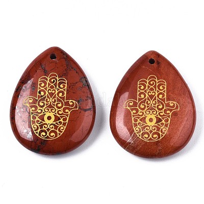 Природные красной яшмы подвески G-T122-73K-1