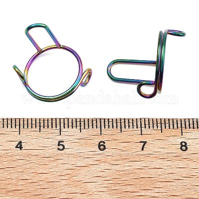 4 шт. 4-цветное покрытие (IP) 304 нержавеющая сталь арочное регулируемое кольцо для унисекс RJEW-H230-03M-1