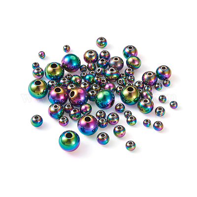 Стойка покрытие радужного цвета бусины из нержавеющей стали 304 FIND-MP0001-07-1