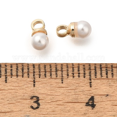 Подвески из искусственного жемчуга из латуни и АБС KK-B121-01LG-1