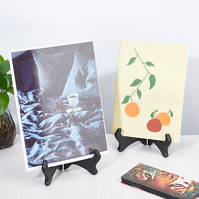 2 Packs Wooden Plate Stands for Display, Plate Holder Display
