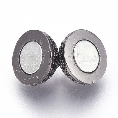 Магнитные застежки из латуни с цирконием и микропаве с петлями KK-O106-30A-B-1