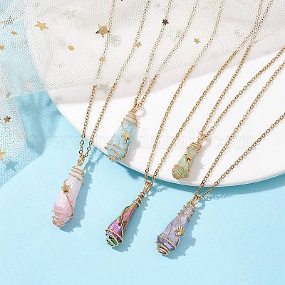 Ожерелье с подвеской в виде самородка NJEW-JN04627-02-1