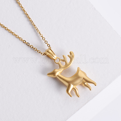 Ожерелья с подвеской в виде оленя из нержавеющей стали в винтажном стиле для женщин KT7409-1
