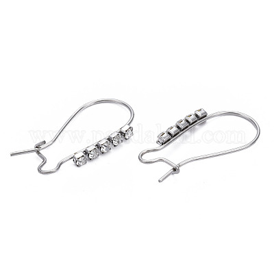 Stainless Steel Latch Back Earring Wires- 20pcs