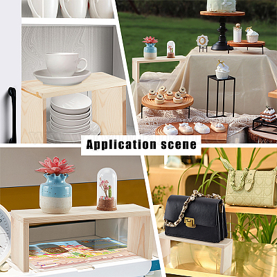 3-ярусные прямоугольные деревянные витрины для украшений ODIS-WH0038-06-1