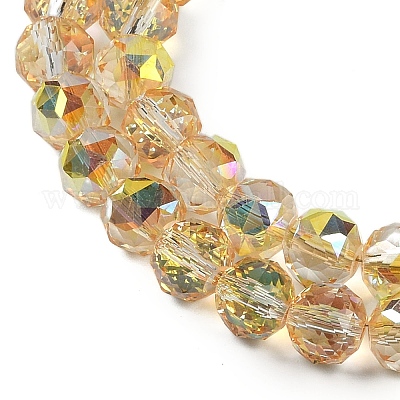 Прозрачные стеклянные бусины гальваническим пряди EGLA-N002-34C-C23-1