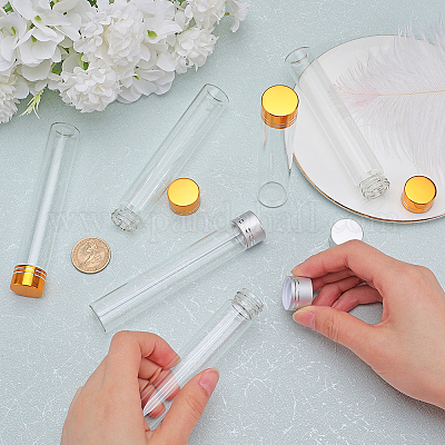 24 шт. 2-х цветные прозрачные стеклянные бутылки-контейнеры для бусин CON-SC0001-13C-01-1