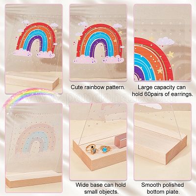 Прозрачные акриловые подставки для сережек с наклоном назад EDIS-WH0035-20B-02-1