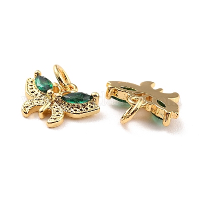 Настоящие 18k позолоченные латунные микро pave кубические циркониевые подвески ZIRC-Z023-05G-1