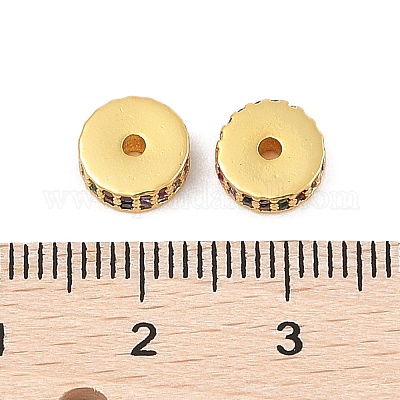 Стойки обшивки латунь микро проложить кубического циркония бусы KK-F879-14G-04-1