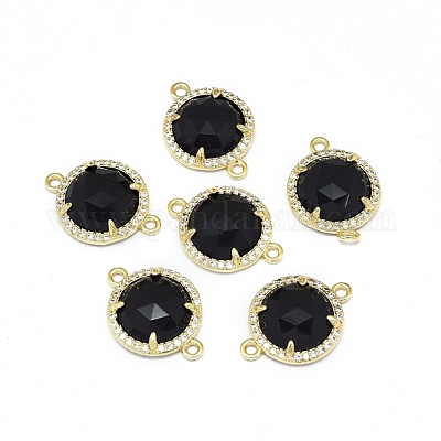 Соединители звеньев синтетического черного камня G-E526-34C-1