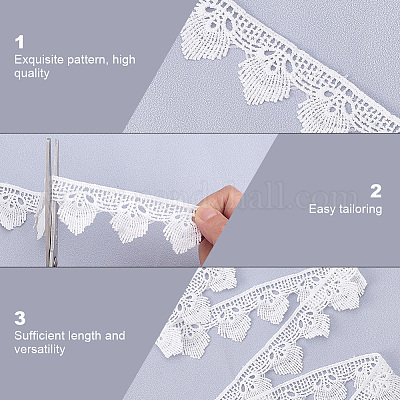 15 ярд молочного волокна с вышивкой и цветочным кружевом OCOR-CY0001-55-1