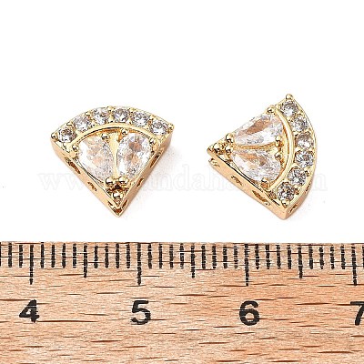 Латунные микро проложить кубического циркония бусы KK-A259-10G-1