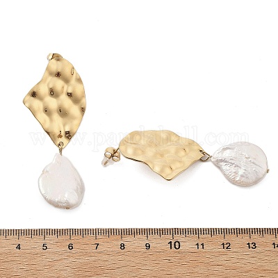 Серьги-гвоздики из нержавеющей стали 304 EJEW-F354-02G-1