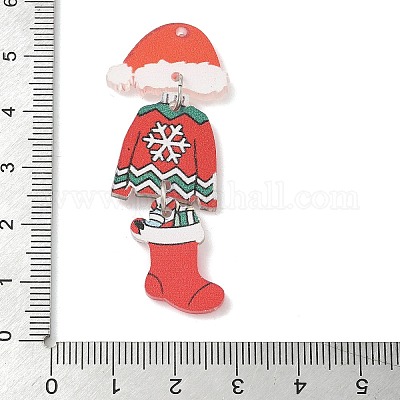 Большие акриловые подвески с рождественским принтом MACR-F086-03A-1