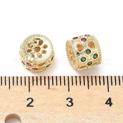 Латунные микро проложить кубического циркония бусы KK-A254-21G-1