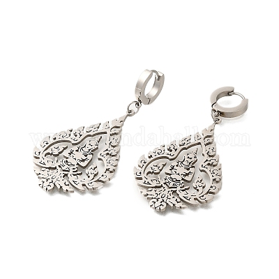 Серьги-капли из нержавеющей стали 201 с подвесками в форме бодхисаттвы и штифтами из нержавеющей стали 304 для женщин EJEW-S239-04P-1