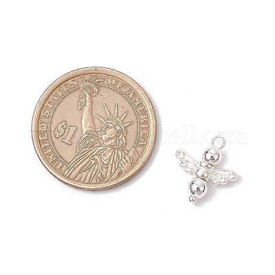 10 шт. подвески-ангелы из синтетического немагнитного гематита с гальваническим покрытием PALLOY-JF03636-01-1