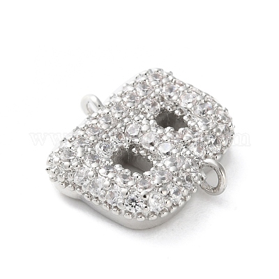 Латунные микро-паве кубические цирконии буквы соединения KK-I717-04B-P-1