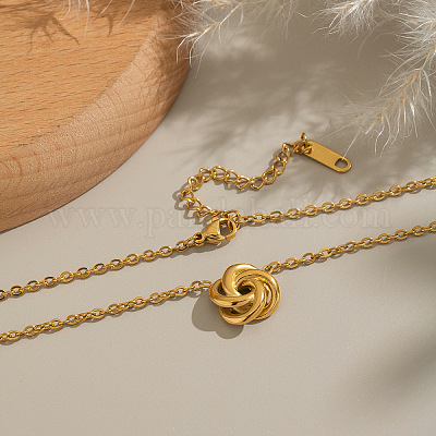 Минималистичные колье с подвеской в виде спирального цветка из нержавеющей стали 304 для женщин NO9171-1