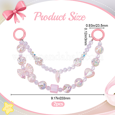 2 шт. Пластиковая подвеска в виде сердца с бантом DIY-BBC0002-28A-1